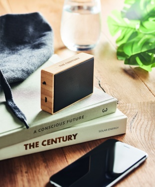 Logo trade advertising products image of: Solar bamboo wireless speaker