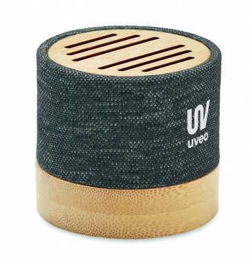 Logo trade promotional merchandise photo of: Bamboo RPET wireless speaker