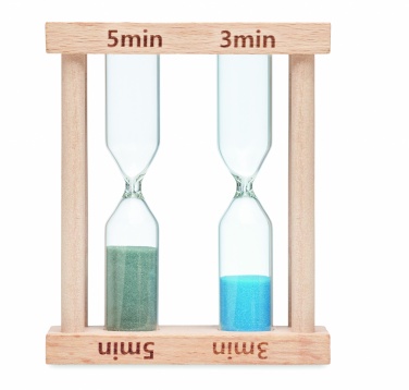Logo trade promotional gifts image of: Set of 2 wooden sand timers