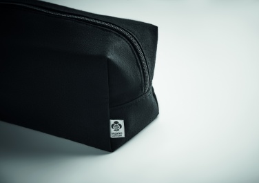 Logo trade promotional giveaways image of: Canvas cosmetic bag 220 gr/m²
