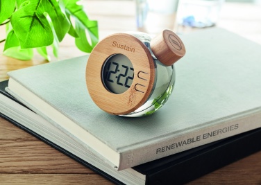 Logo trade promotional merchandise photo of: Water powered bamboo LCD clock