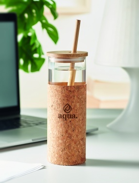 Logo trade promotional merchandise photo of: Glass tumbler sleeve 450 ml