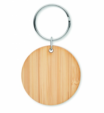 Logotrade promotional merchandise photo of: Round bamboo key ring Pieksämäki