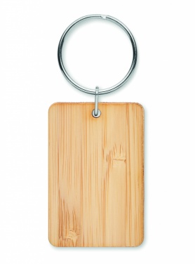 Logotrade business gift image of: Rectangular bamboo key ring Riihimäki