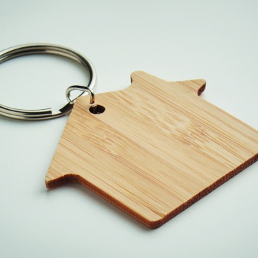 Logotrade corporate gifts photo of: House shaped bamboo key ring Järvenpää