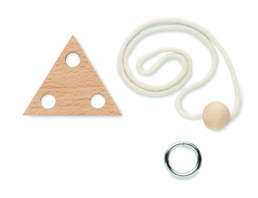 Logo trade promotional merchandise picture of: Wooden brain teaser triangle