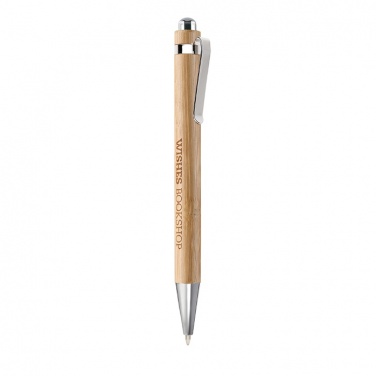 Logo trade corporate gifts image of: Bamboo automatic ball pen