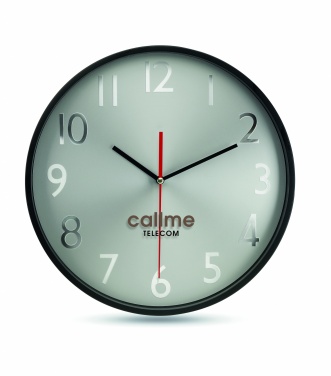Logo trade business gifts image of: Wall clock w silver background