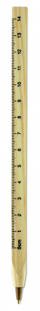 Logo trade promotional merchandise image of: Wooden ruler pen