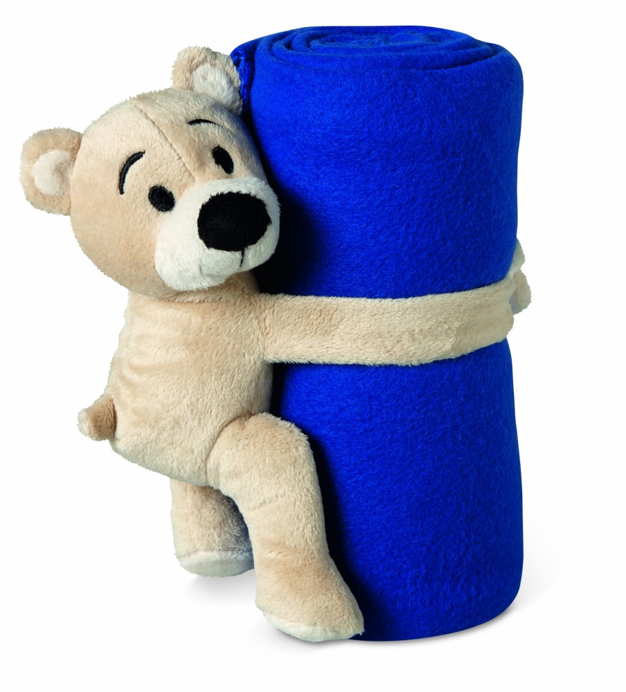 Logo trade promotional items image of: Fleece blanket with bear