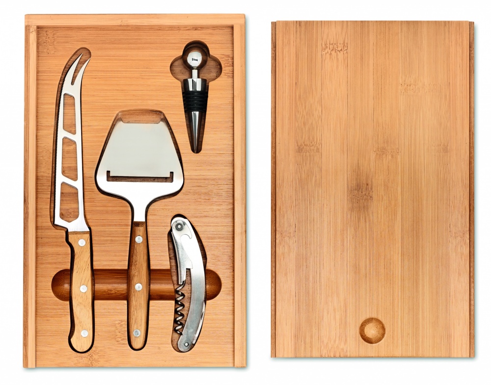 Logo trade promotional giveaways image of: Cheese and wine set