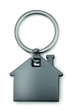 Logotrade promotional giveaway image of: House shape plastic key ring Rezekne