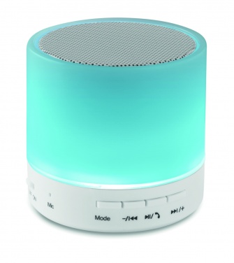 Logo trade promotional merchandise image of: Round wireless speaker LED