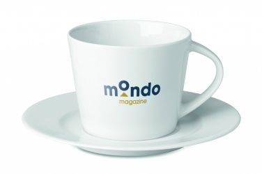 Logo trade business gifts image of: Cappuccino cup and saucer