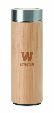 Logo trade business gift photo of: Double wall bamboo flask 400ml