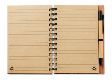 Logo trade business gifts image of: Bamboo notebook with pen lined BAMBLOC