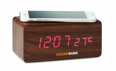 Logotrade corporate gift image of: LED clock/5W wireless charger