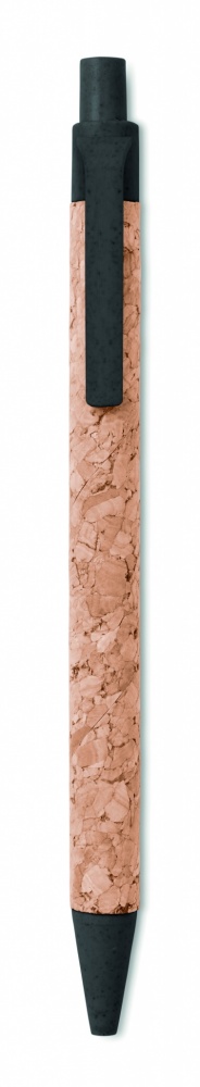 Logo trade promotional giveaways image of: Cork/ Wheat Straw/ABS ball pen