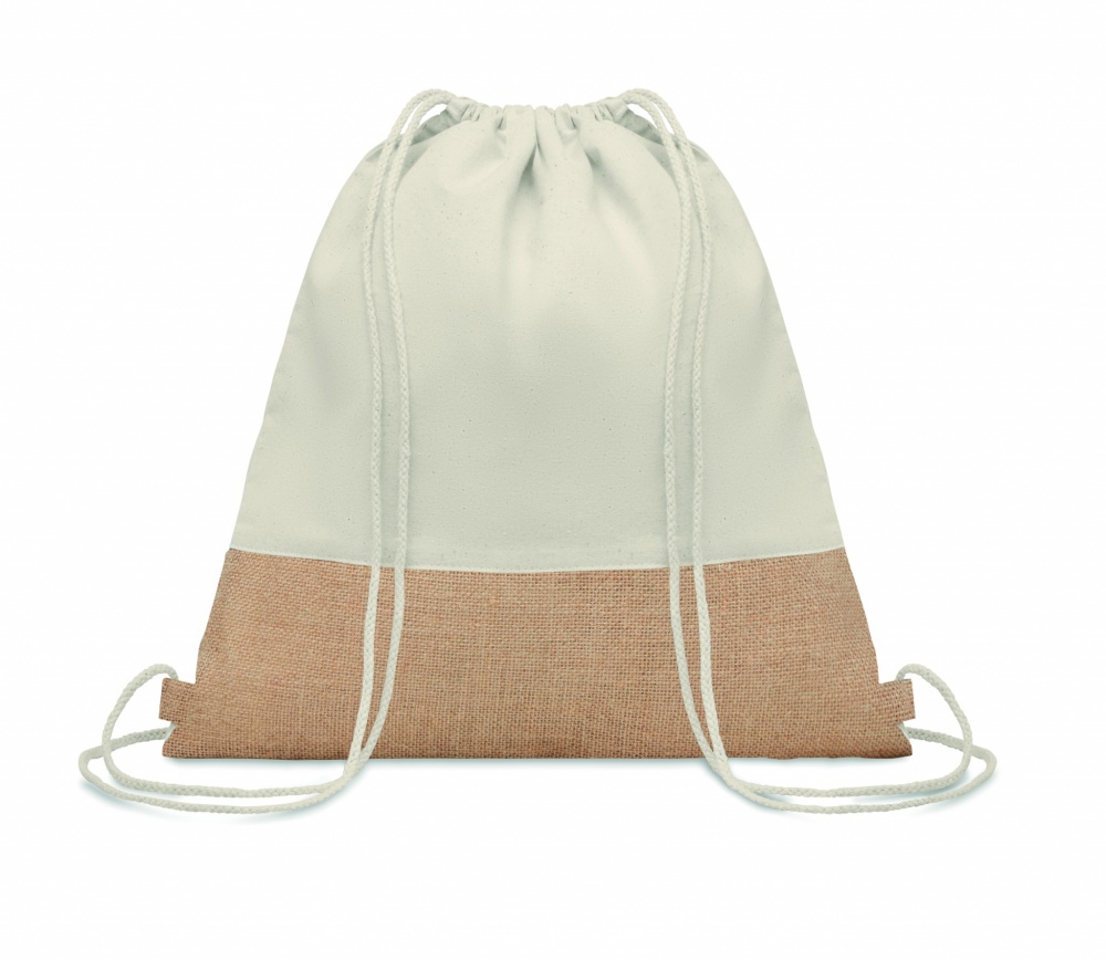 Logo trade promotional product photo of: Drawstring bag w/ jute details