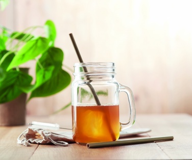 Logo trade promotional gifts picture of: Bamboo Straw w/brush in pouch