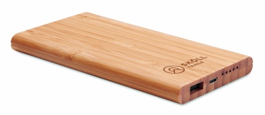 Logo trade promotional merchandise photo of: Wireless power bank in bamboo 6000mAh ARENA