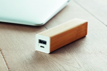 Logotrade promotional gift image of: Power bank bamboo 2200 mAh POWERBAM