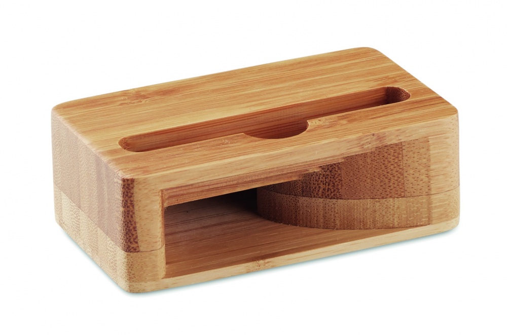 Logo trade promotional items image of: Bamboo phone stand-amplifier CARACOL