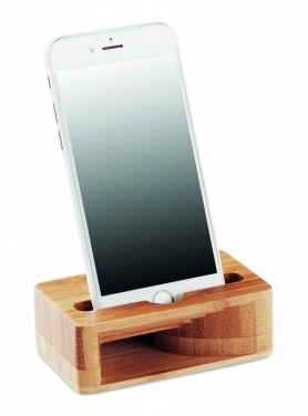 Logo trade advertising product photo of: Bamboo phone stand-amplifier CARACOL