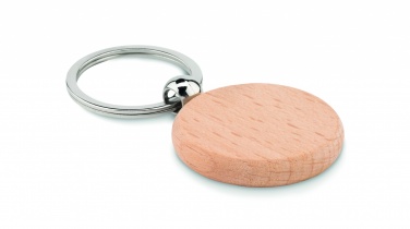 Logotrade promotional products photo of: Round wooden key ring Saldus