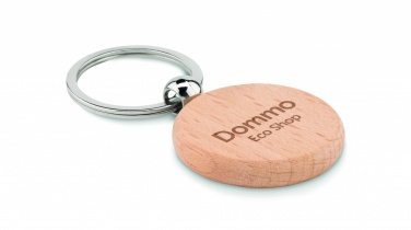 Logotrade promotional item picture of: Round wooden key ring Saldus