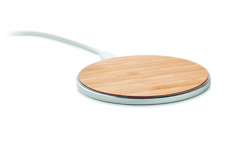 Logo trade promotional giveaway photo of: Bamboo wireless charger 10W DESPAD