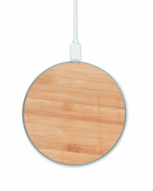 Logo trade corporate gifts image of: Bamboo wireless charger 10W DESPAD