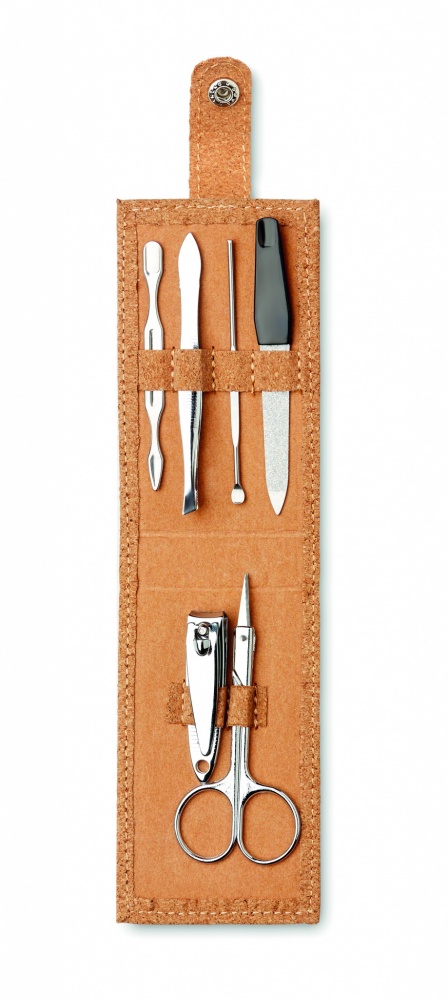 Logo trade promotional gifts picture of: Cork 6 piece manicure set