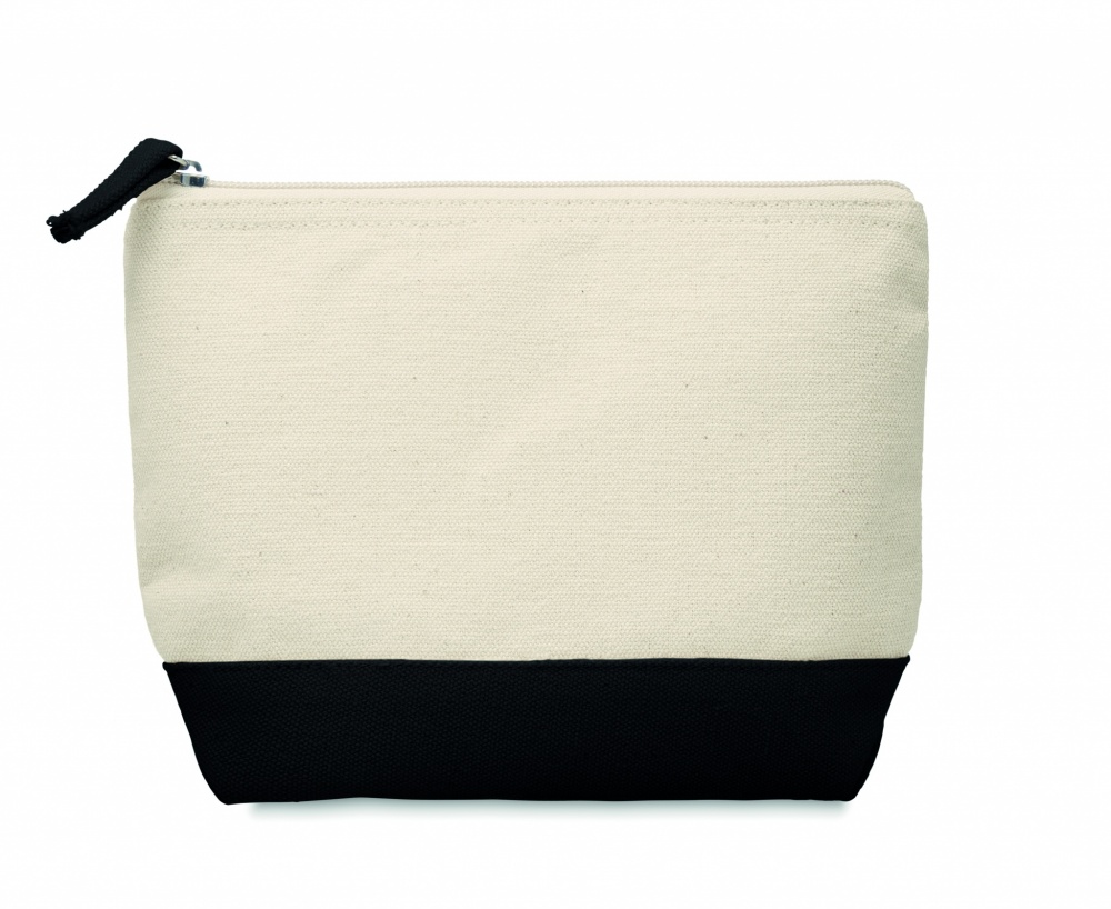 Logo trade promotional products image of: Bicolour cotton cosmetic bag