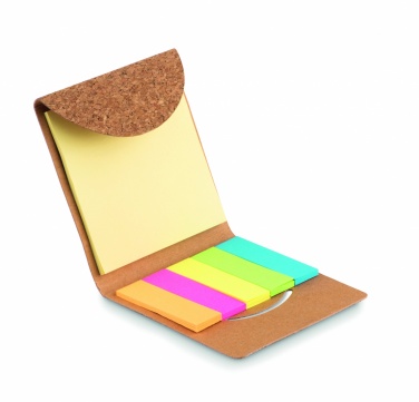 Logo trade promotional giveaway photo of: Cork sticky note memo pad