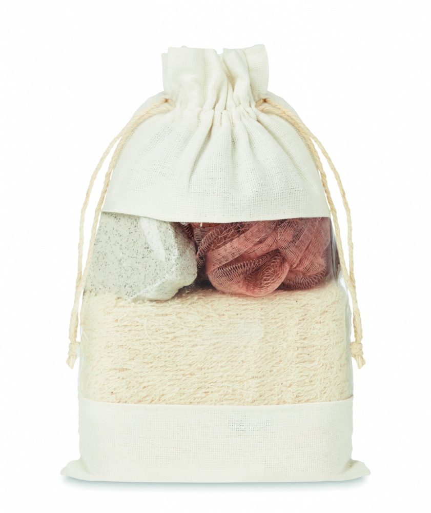 Logo trade promotional product photo of: Bath set in cotton pouch