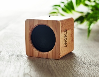 Logo trade advertising products image of: Bamboo wireless speaker