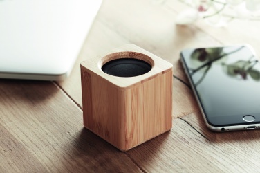 Logo trade corporate gift photo of: Bamboo wireless speaker