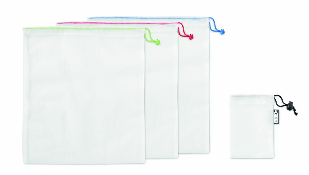 Logo trade promotional product photo of: Set of 3 RPET mesh food bags