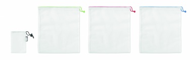Logo trade promotional giveaways image of: Set of 3 RPET mesh food bags