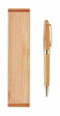 Logotrade promotional merchandise picture of: Bamboo twist-action ballpoint pen in a box
