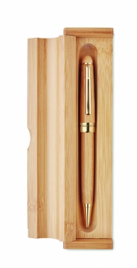 Logotrade promotional items photo of: Bamboo twist-action ballpoint pen in a box