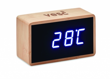 Logotrade business gift image of: LED alarm clock bamboo casing Düsseldorf