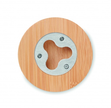 Logo trade promotional merchandise image of: Bamboo bottle opener/ coaster DAKAI