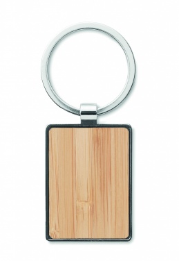 Logotrade promotional merchandise photo of: Rectangular key ring bamboo WEST