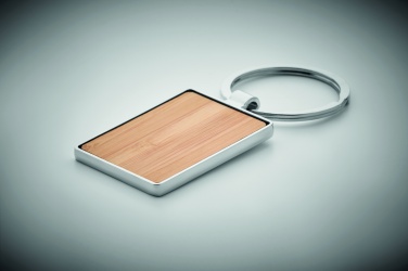 Logotrade corporate gift image of: Rectangular key ring bamboo WEST