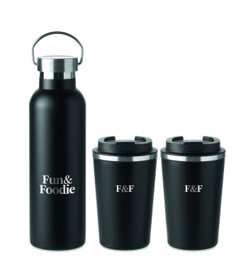 Logo trade business gifts image of: Stainless steel double wall set