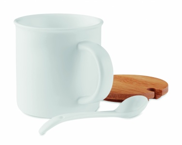 Logo trade promotional merchandise image of: Porcelain mug with spoon