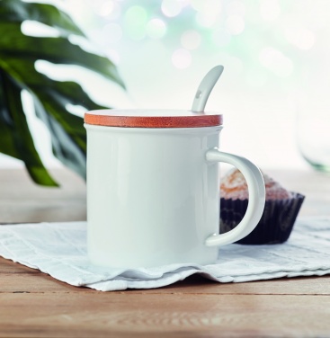 Logotrade promotional merchandise photo of: Porcelain mug with spoon