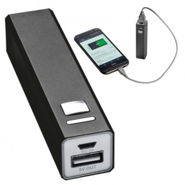 Logo trade promotional merchandise picture of: Metal power bank PORT HOPE 2200mAh